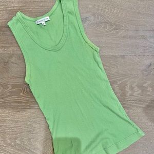 grassroots ribbed green tank top
